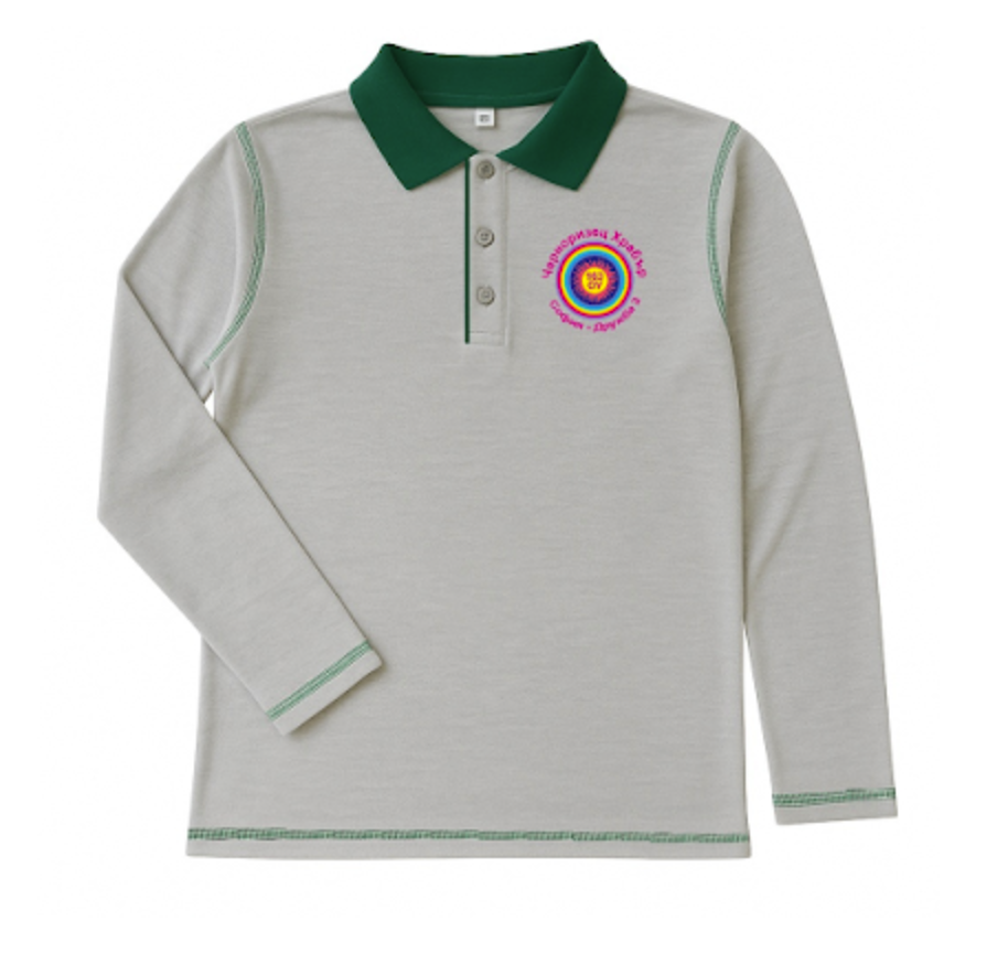 Полошърт със зелена яка