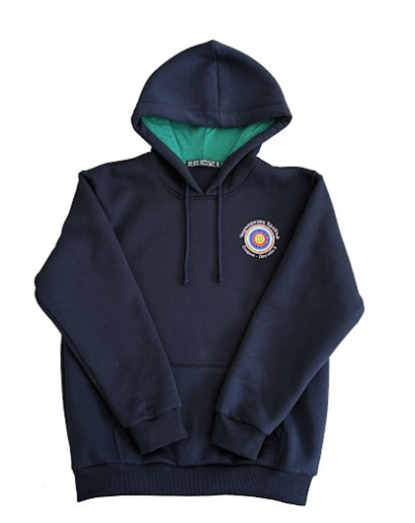 Син суичър с качулка