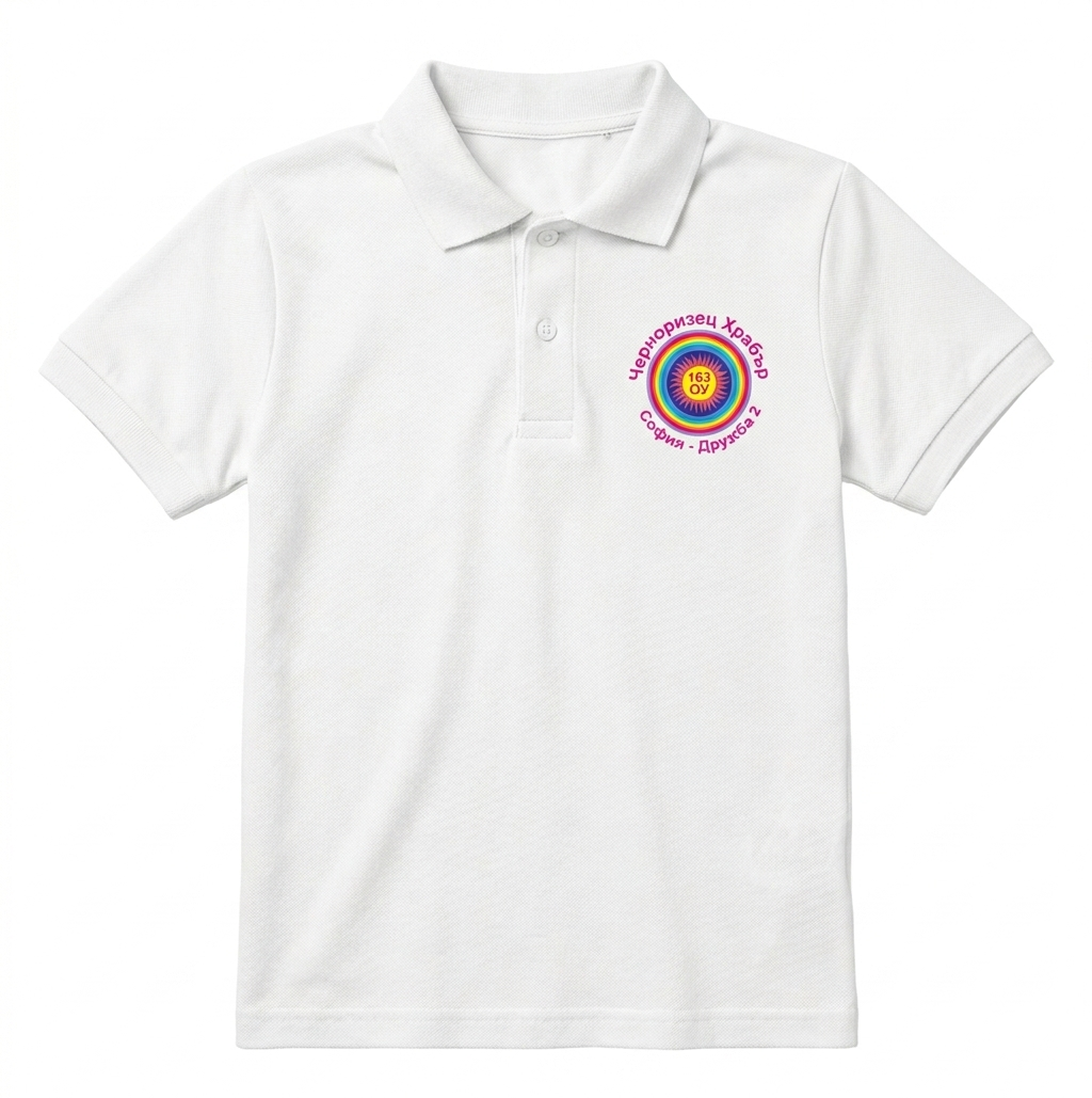 Бяла полошърт с яка